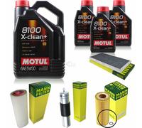 MANN Controllo Set Cambio Olio 8 L 5W-30 Motul 8100 X-clean+ per BMW E53 3.0d