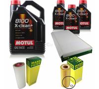 MANN Controllo Set Cambio Olio 8 L 5W-30 Motul 8100 X-clean+ per BMW E53 3.0d