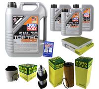 MANN Controllo Set Liqui Moly Top Tec 5W-30 per Audi A4 Allroad 3.0 TDI
