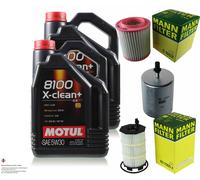 Mann-Filter Controllo Set 10L Motul 8100 x-Pulire+5W-30 per Audi A8 4.2 FSI