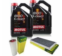 Mann-Filter Controllo Set 10L Motul 8100 x-Pulire+5W-30 per BMW X5 3.0d