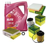 Mann-Filter Controllo Set 5 L mannol 5W-40 Elite Adatto A per Opel Astra