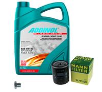 MANN-FILTER Controllo Set 5L ADDINOL 0540 SUPER LIGHT 5W-40 Per MG ZR