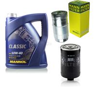 MANN-FILTER Controllo Set 5L MANNOL Classic 10W-40 Per Audi 100 Avant 2.5
