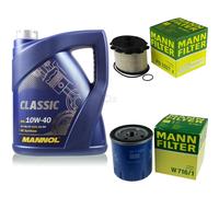 MANN-FILTER Controllo Set 5L MANNOL Classic 10W-40 Per Citroën Berlingo