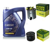 MANN-FILTER Controllo Set 5L MANNOL Classic 10W-40 Per Dacia Logan MCV 1.5