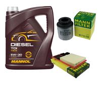 MANN-FILTER Controllo Set 5L MANNOL Diesel TDI 5W-30 Per Skoda Roomster 1.6