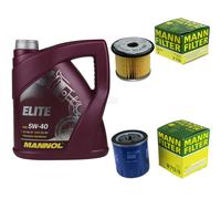 MANN-FILTER Controllo Set 5L MANNOL Elite 5W-40 Per Citroën Berlingo Kasten