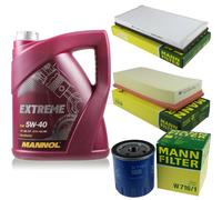MANN-FILTER Controllo Set 5L MANNOL Extreme 5W-40 Per Peugeot 406 1.8 16V