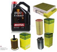MANN-FILTER Controllo Set 5L Motul 5W-30 8100 X-Clean+ Per Audi A2 1.4 TDI