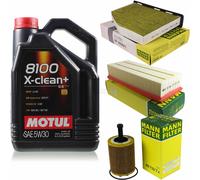 MANN-FILTER Controllo Set 5L Motul 8100 X-CLEAN+ 5W-30 Per VW Touran 2.0 TDI