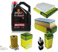 Mann-Filter Controllo Set 5L Motul 8100 x-Pulire+5W-30 per Audi A4 Avant 2.0