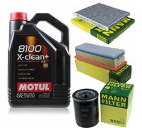 Mann-Filter Controllo Set 5L Motul 8100 x-Pulire+5W-30 per Fiat Panno Panda