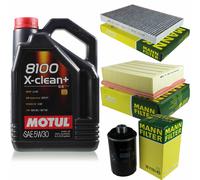 Mann-Filter Controllo Set 5L Motul 8100 x-Pulire+5W-30 per Seat Exeo Pezzi 1.8