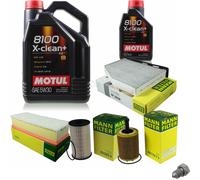 MANN-FILTER Controllo Set 6 L Motul 8100 X-CLEAN+ 5W-30 Per Seat Altea 1.9