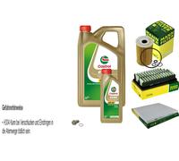 Mann-Filter Controllo Set 6L Castrol 5W-30 M per Kia Rio III 1.4 Crdi 1.1