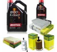 MANN-FILTER Controllo Set 6L Motul 5W-30 8100 X-CLEAN+ Per Audi A3 3.2 V6