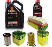 MANN-FILTER Controllo Set 6L Motul 8100 X-CLEAN+ 5W-30 Per VW Passat Variant