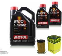 Mann-Filter Controllo Set 7L Motul 8100 x-Pulire+5W-30 per VW Touareg 3.0