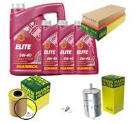 MANN-FILTER Controllo Set 8 L MANNOL 5W-40 Elite Per BMW 5er 520i 24V 525i