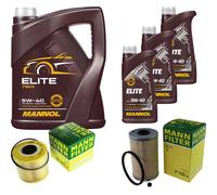 MANN-FILTER Controllo Set 8L MANNOL Elite 5W-40 Per Renault Master II Kasten