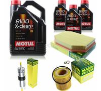 MANN-FILTER Controllo Set 8L Motul 5W-30 Per BMW 5 Serie 523i 528i 530i