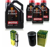 MANN-FILTER Controllo Set 8L Motul 8100 X-CLEAN+ 5W-30 Per