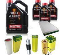 MANN-FILTER Controllo Set 8L Motul 8100 X-CLEAN+ 5W-30 Per BMW X5 3.0D