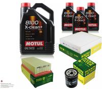 Mann-Filter Controllo Set 8L Motul 8100 x-Pulire+5W-30 per Smart, Forfour