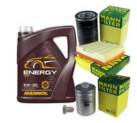 MANN-FILTER Controllo Set MANNOL 5L Energy 5W-30 Per Audi A8 2.8 WK 725 C 28