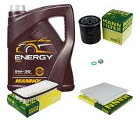 MANN-FILTER Controllo Set MANNOL 5L Energy 5W-30 Per Toyota Yaris 1.3 VVT-I W