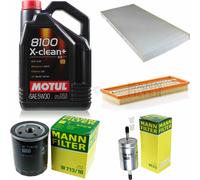 Mann-Filter Controllo Set Motul 5L 5W-30 per Fiat Punto 1.4 Gt