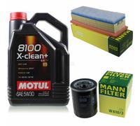 Mann-Filter Controllo Set Motul 5L 5W-30 per Fiat Punto Evo 1.2 1.4 Naturale
