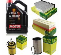 MANN-FILTER Controllo Set Motul 5L 5W-30 Per VW Caddy IV Kombi 2.0 TDI