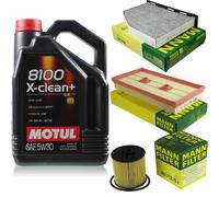 MANN-FILTER Controllo Set Motul 5L 5W-30 Per VW Golf V 1.6 FSI Audi A3