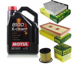 MANN-FILTER Controllo Set Motul 5L 5W-30 Per VW Golf V 1.6 FSI Audi A3