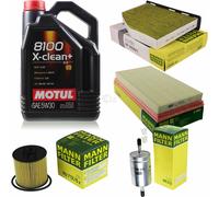 Mann-Filter Controllo Set Motul 5L 5W-30 per VW Touran 1.6 FSI Golf V 1.4
