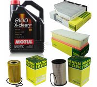 MANN-FILTER Controllo Set Motul 5L 5W-30 Per VW Touran 2.0 TDI 16V Passat