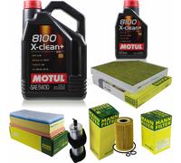 Mann-Filter Controllo Set Motul 6L 5W-30 per Audi A4 Avant 2.0 Tdi