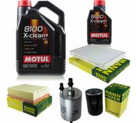 MANN-FILTER Controllo Set Motul 6L 5W-30 Per Audi A4 Cabriolet 1.8 T