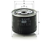 MANN-FILTER, W 914/26 Filtro olio | Per Autovetture, Massime prestazioni filtranti, Protezione motore, Guarnizione alta qualità, Qualità originale OE