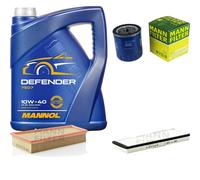 MANN-FILTER Pacchetto di ispezione 5L MANNOL Defender 10W-40 per Peugeot 306
