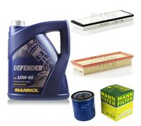 MANN-FILTER Pacchetto di ispezione 5L MANNOL Defender 10W-40 per Peugeot 306
