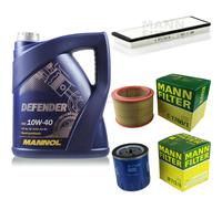 MANN-FILTER Pacchetto di ispezione 5L MANNOL Defender 10W-40 per Peugeot 306