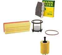 Mann-Filter Service Paket mit 1x Luftfilter C35154, 1x Innenraumfilter CUK2939, 1x Kraftstofffilter PU50Z, 1x Ölfilter HU719/7X