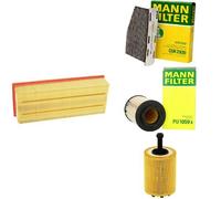 Mann-Filter Service Paket mit 1x Luftfilter C35154, 1x Innenraumfilter CUK2939, 1x Kraftstofffilter PU1059X, 1x Ölfilter HU719/7X