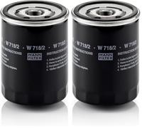 MANN-FILTER W 718/2 Filtro dell'olio - per Autovetture + veicoli commeriali (Confezione da 2)