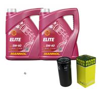 Mann Filtro Olio 10 L mannol 5W-40 Elite per Porsche 911 Targa 3.6 Carrera