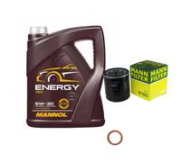Mann Filtro Olio 5 L mannol Energia 5W-30 per Lancia Zeta 2.0 Turbo Dischi