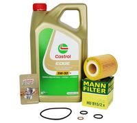 Mann Filtro Olio + 5L Castrol 5W30 M per BMW 1er 3er E81 E87/88 116-120i E46 E91